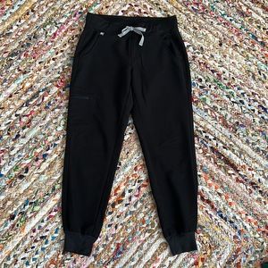 FIGS XS Petite Zamora Jogger Black Scrub Pants
